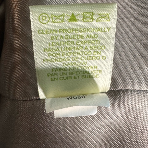 Sigrid Olsen Size L Buttery Soft Lamb Leather Jacket Metalic Champagne Gold Zip - Picture 11 of 11